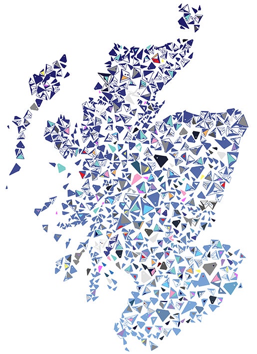 Scotland Shapes Map Art Print
