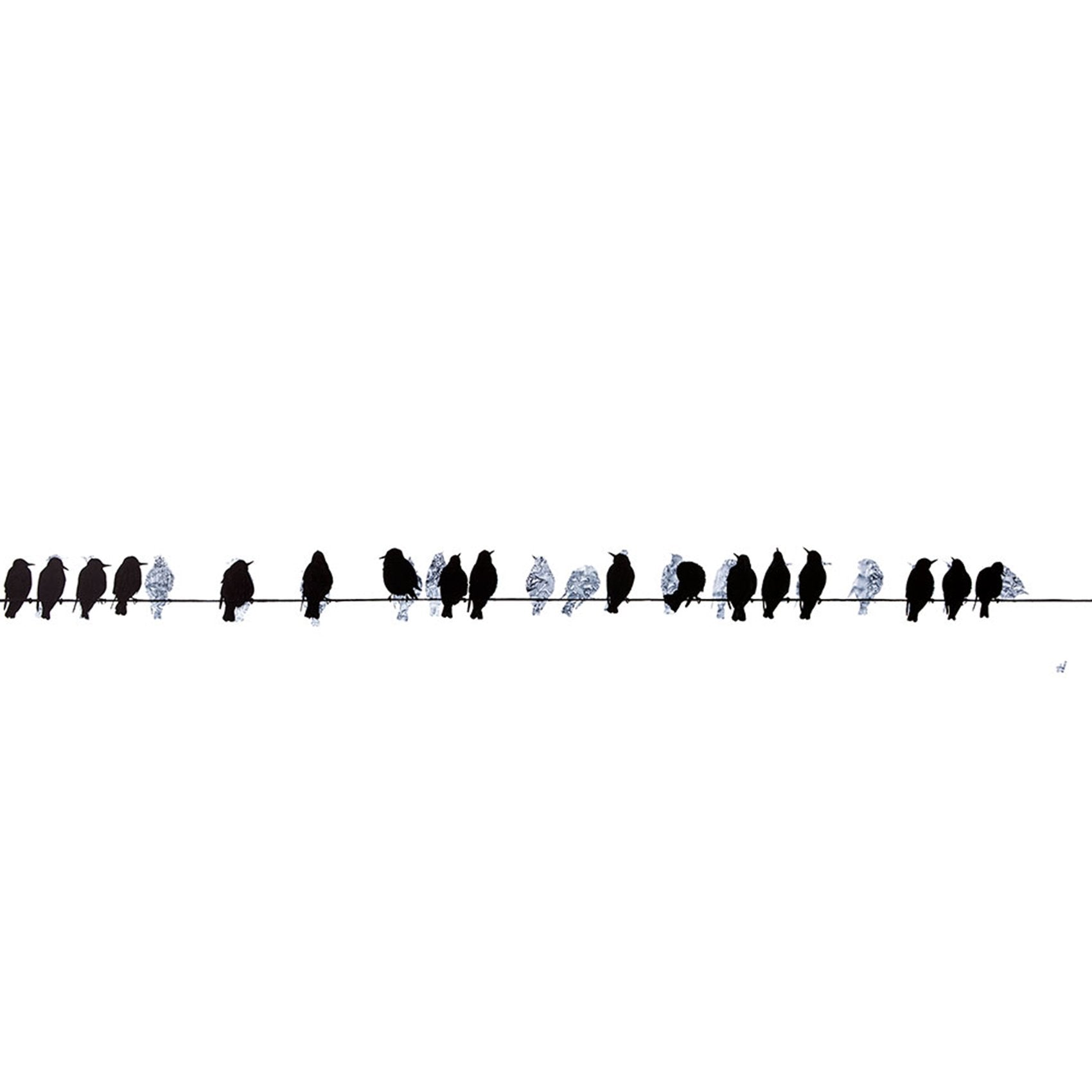 Starlings on a Telegraph Wire Art Print