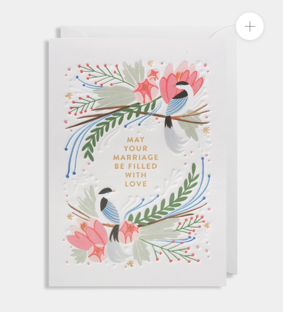 May Your Marriage Be Filled With Love - Folk Art Card