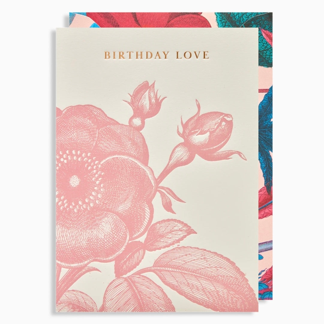 Pink Botanical Birthday Card