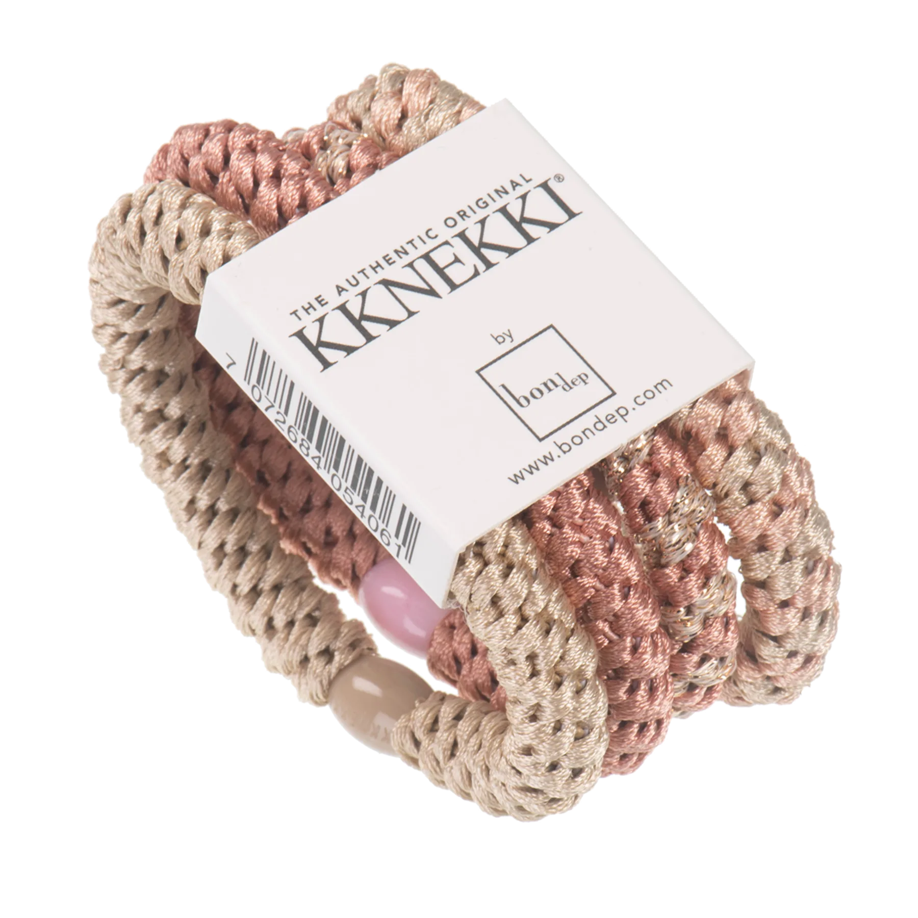 Set Of 4 Beige, Dusty Pink And Gold Kknekki Hair Ties