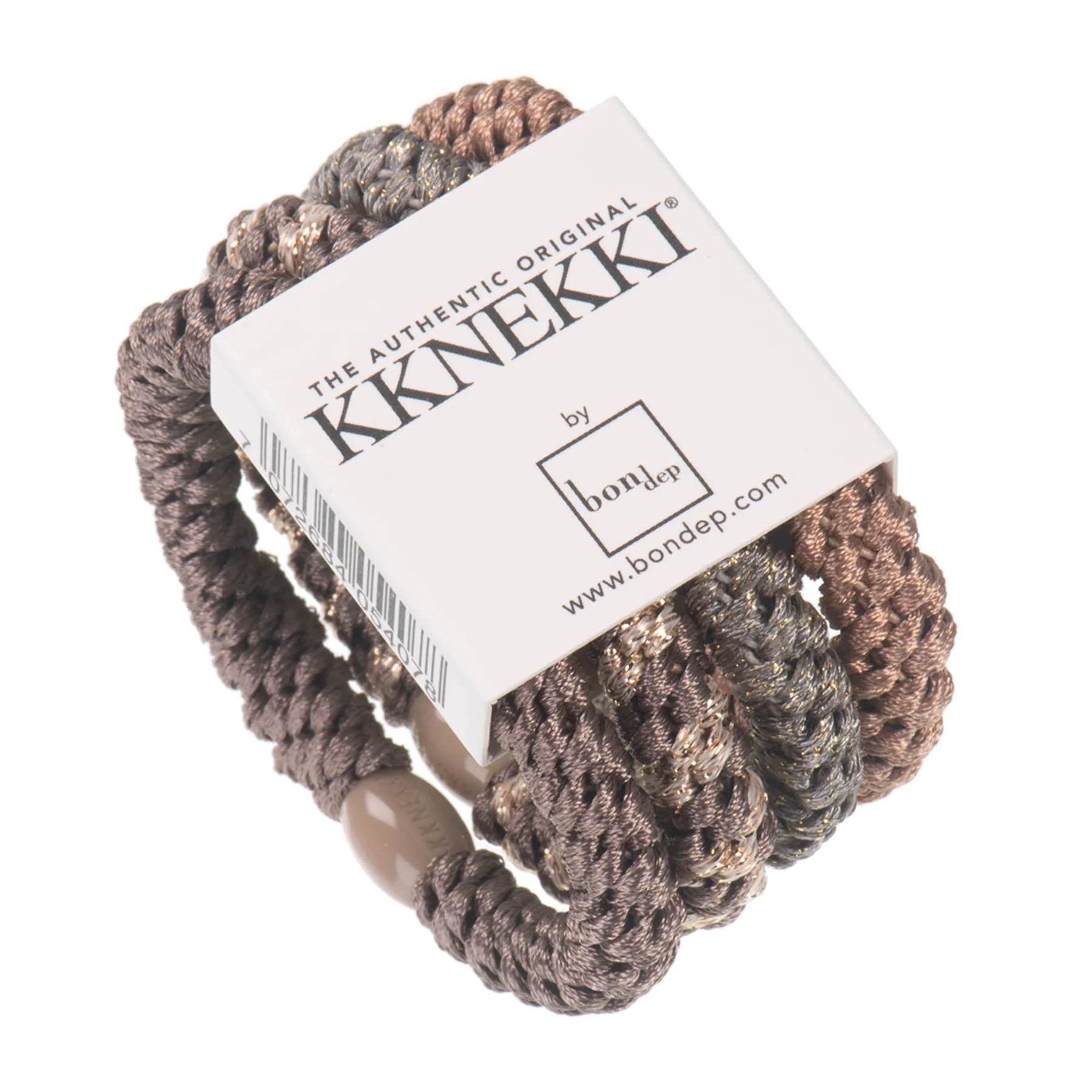 Set Of 4 Browns And Gold Kknekki Hair Ties