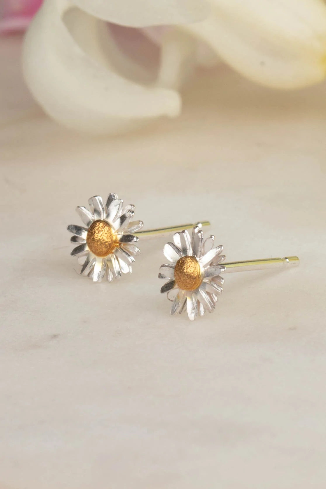 Silver & Gold Ditsy Daisy Studs