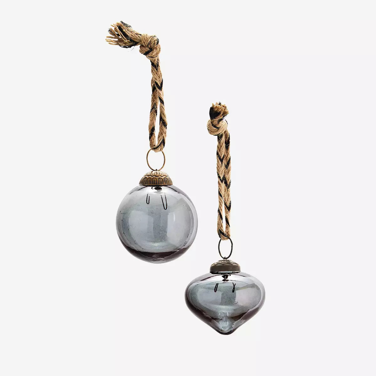 Smoke Lustre Glass Bauble - Round or Teardrop