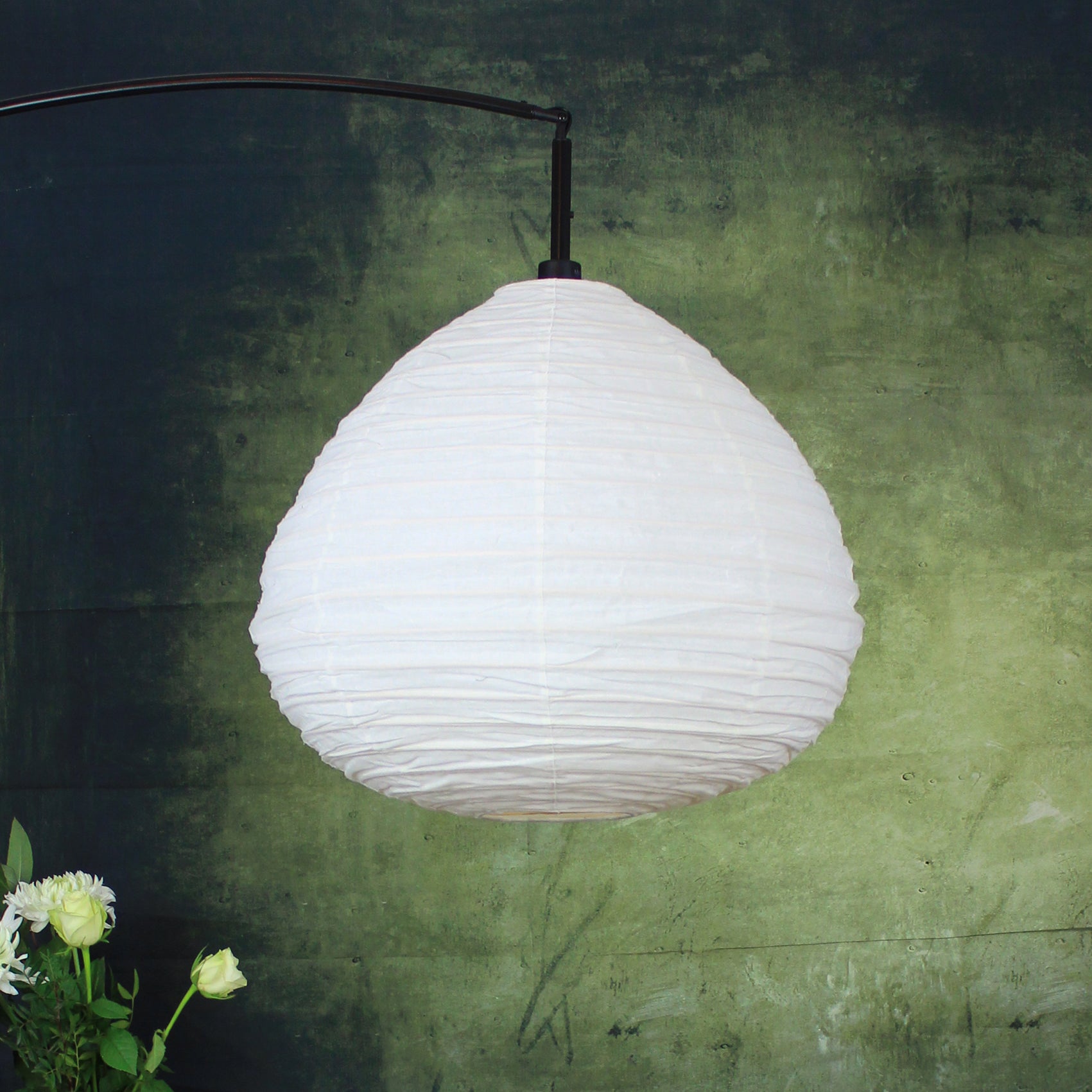 Small 60cm Pear Shaped Cream Cotton Pendant Lampshade