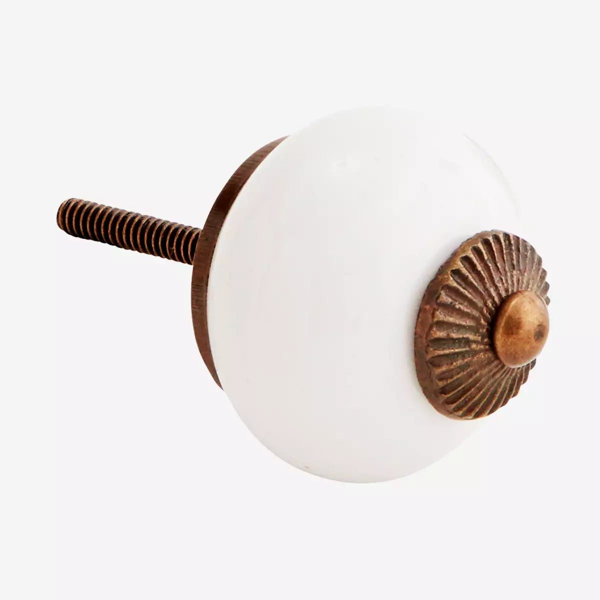 White Hand Painted Stoneware Doorknob