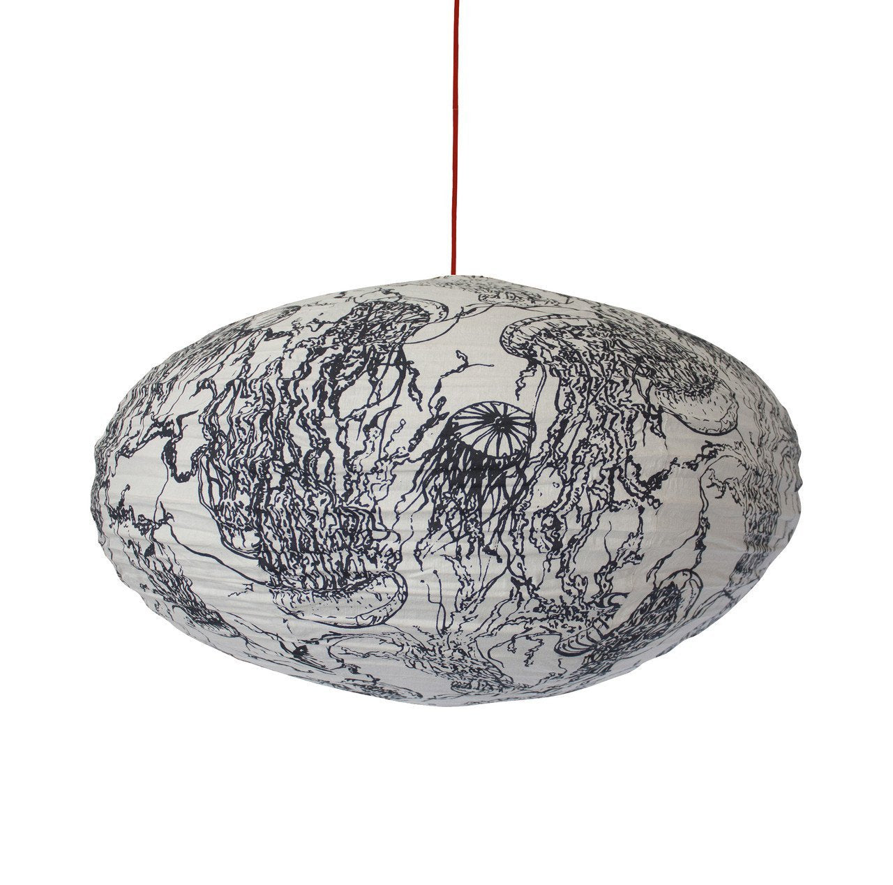 Large 80cm Black & Cream Aurelia Cotton Pendant Lampshade