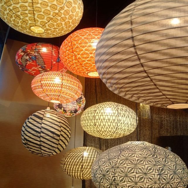 Small 60cm Cream & Beige Rice Cotton Pendant Lampshade