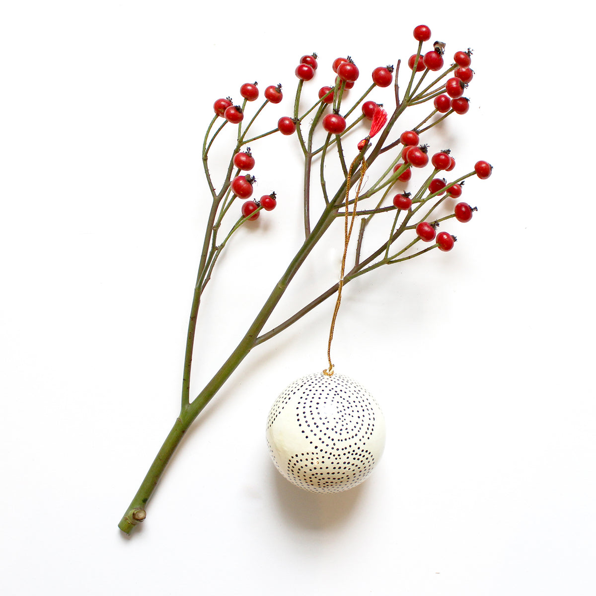 Handmade Painted Papier Mache Bauble