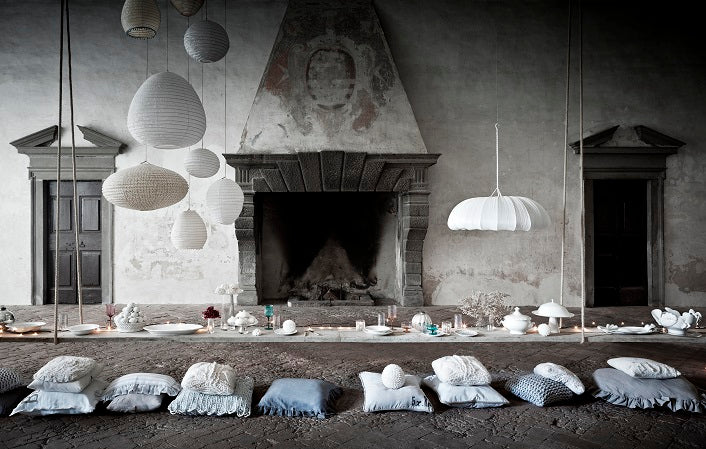 Large 80cm Cream Cotton Pendant Lampshade