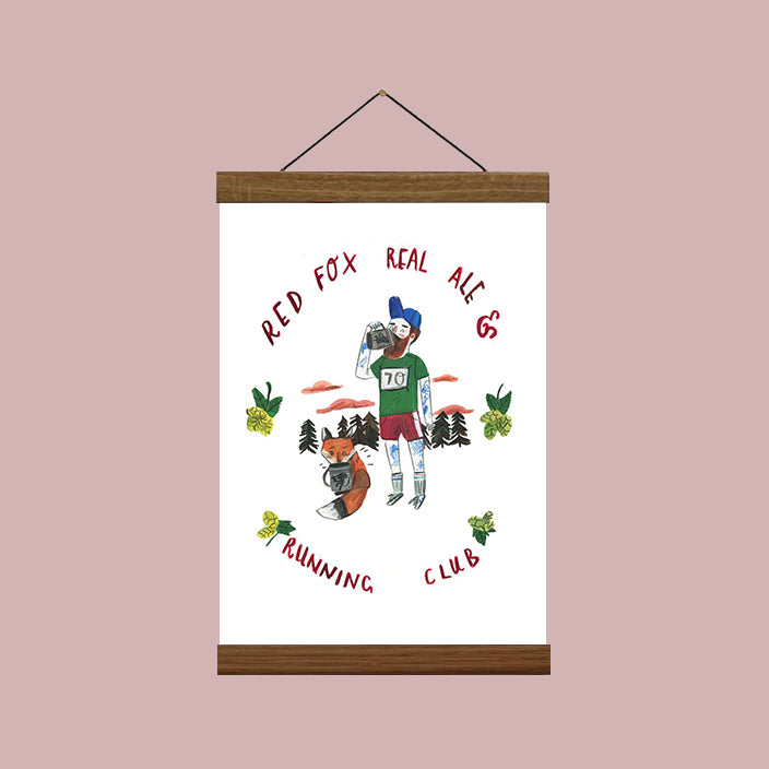 Red Fox Real Ale & Running Club Art Print