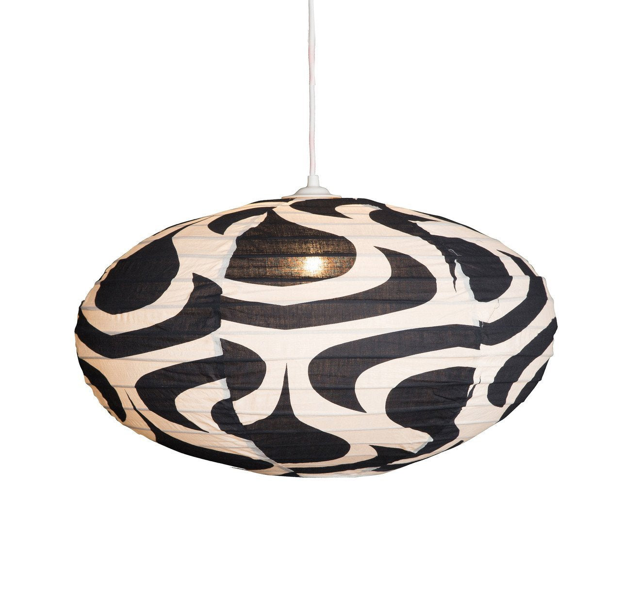 Large 80cm Blue Black & Cream Double Drop Cotton Pendant Lampshade