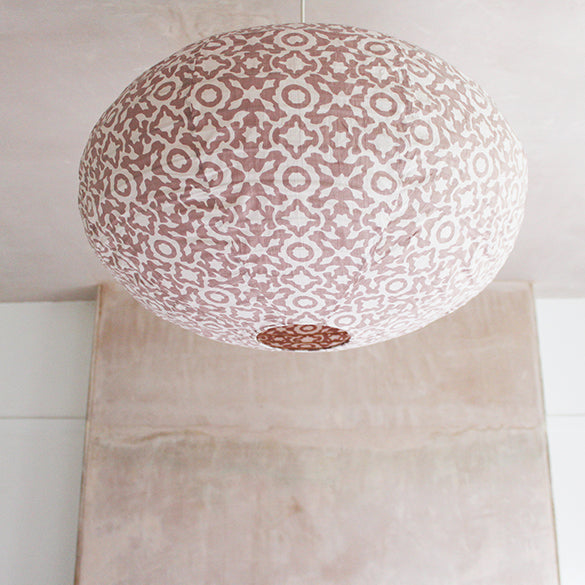 Small 60cm Cream & Plaster Pink Eva Cotton Pendant Lampshade