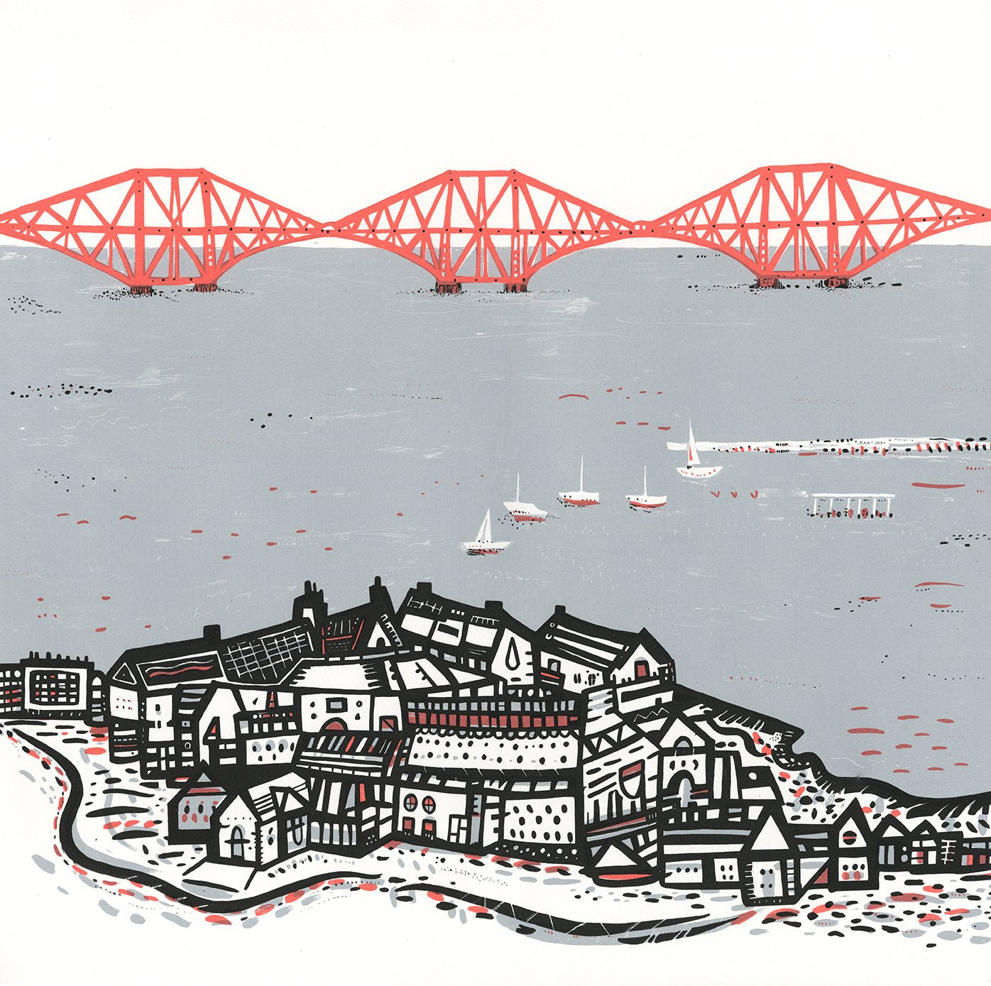 Small Forth Rail Bridge Screen Print