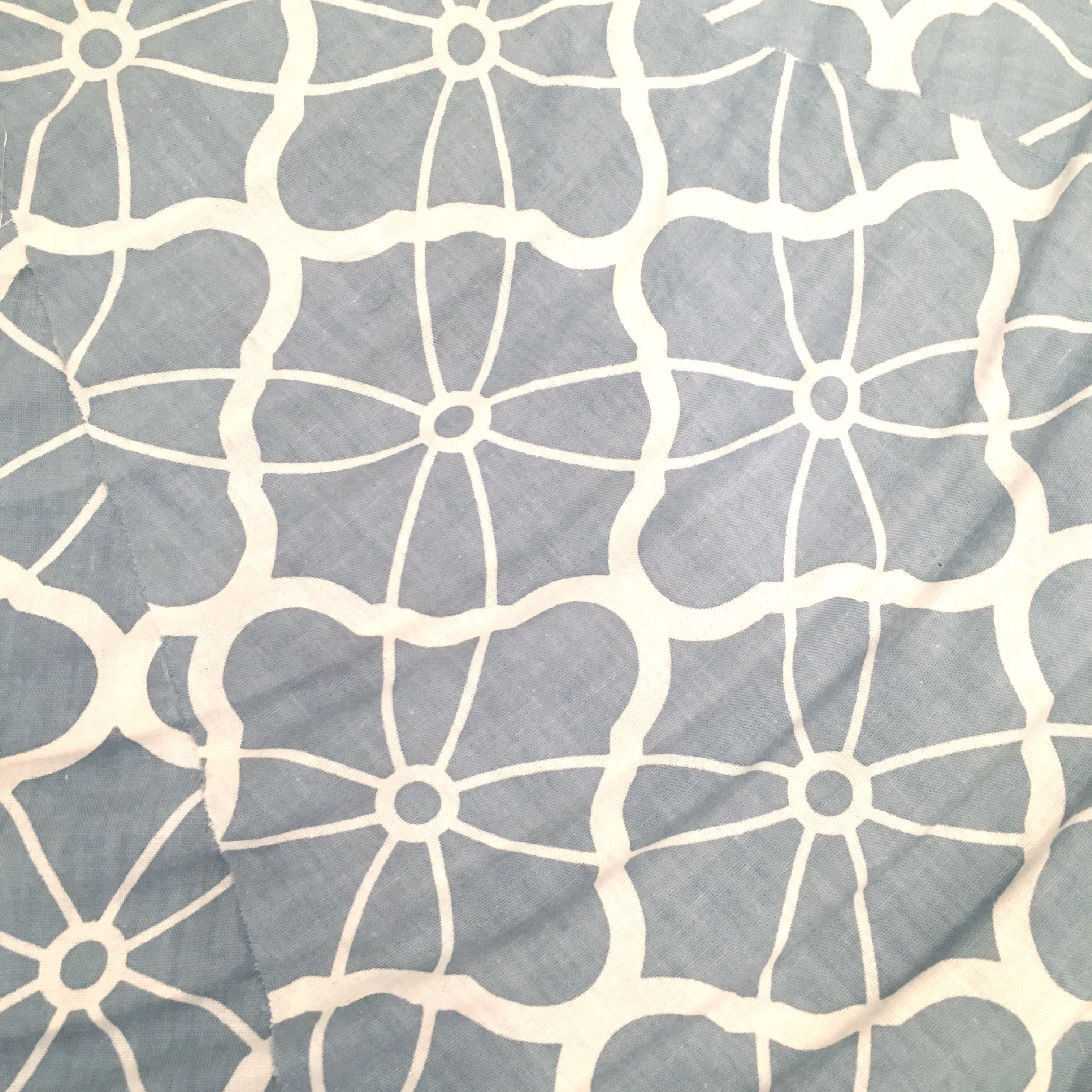 Large 80cm Grey & Cream Lotus Cotton Pendant Lampshade