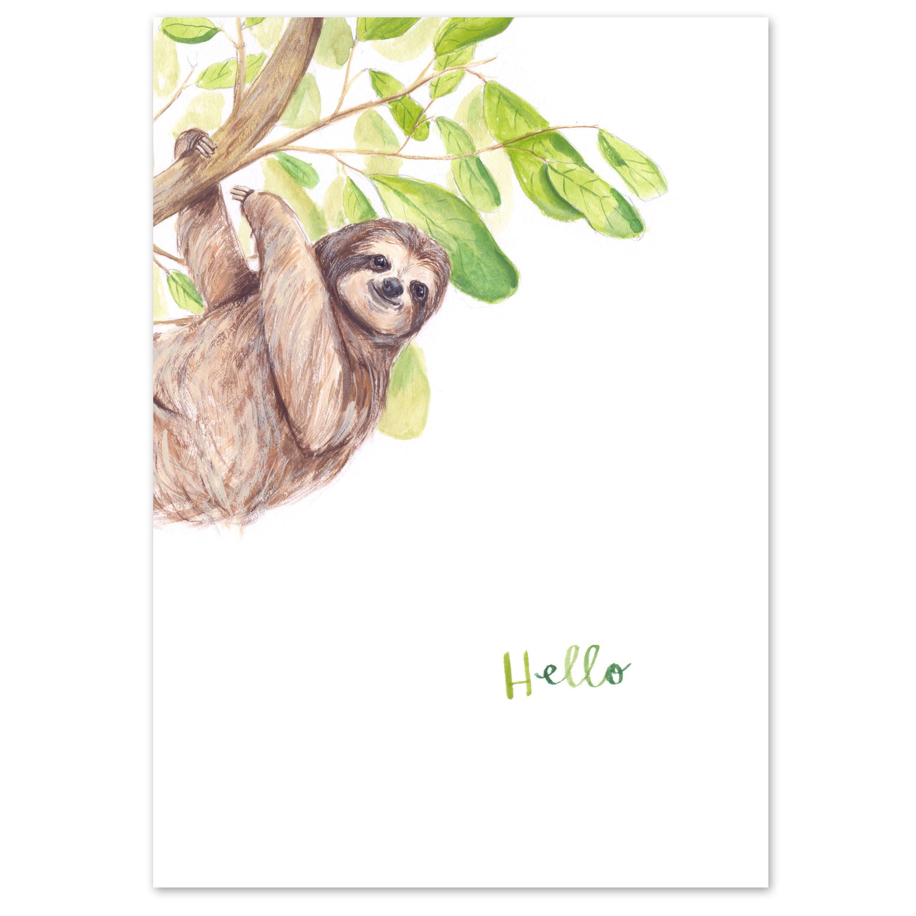 A5 Hello Sloth Art Print