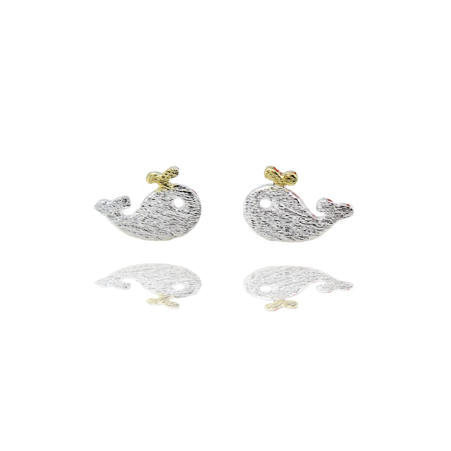 Sterling Silver Whale Stud Earrings