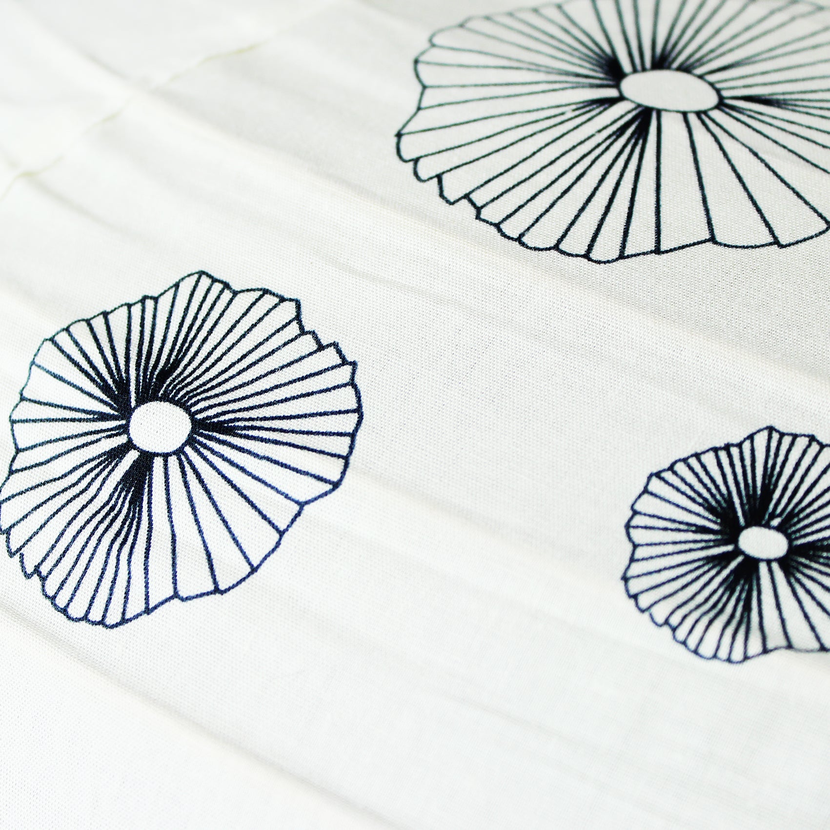 Small 60cm Black & Cream Granulosa Cotton Pendant Lampshade