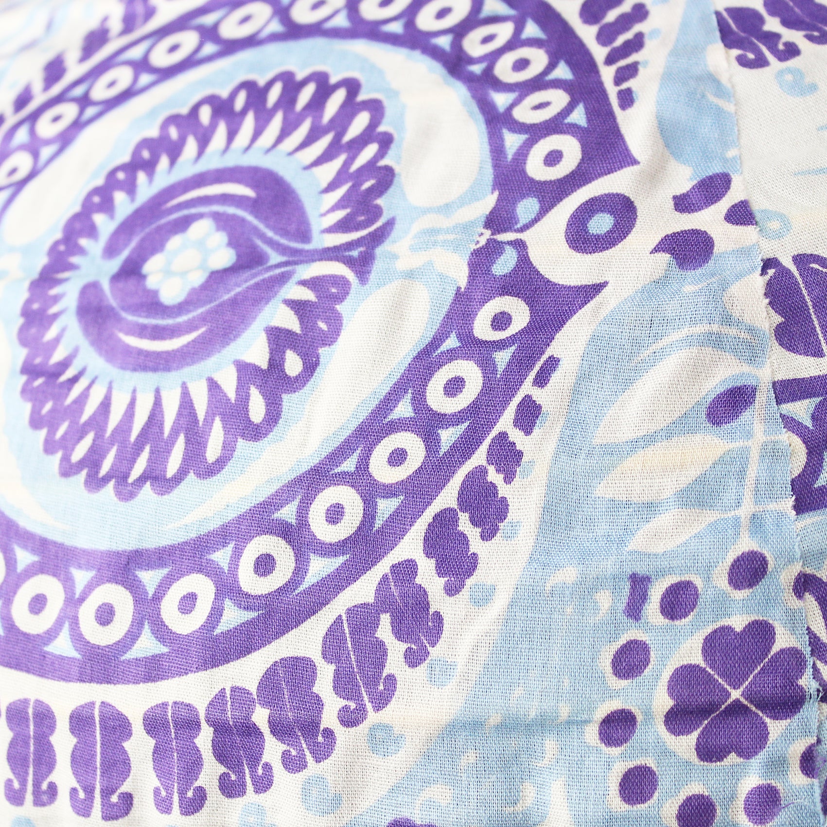 Small 60cm Sky Blue, Purple & Cream Pushkar Cotton Pendant Lampshade