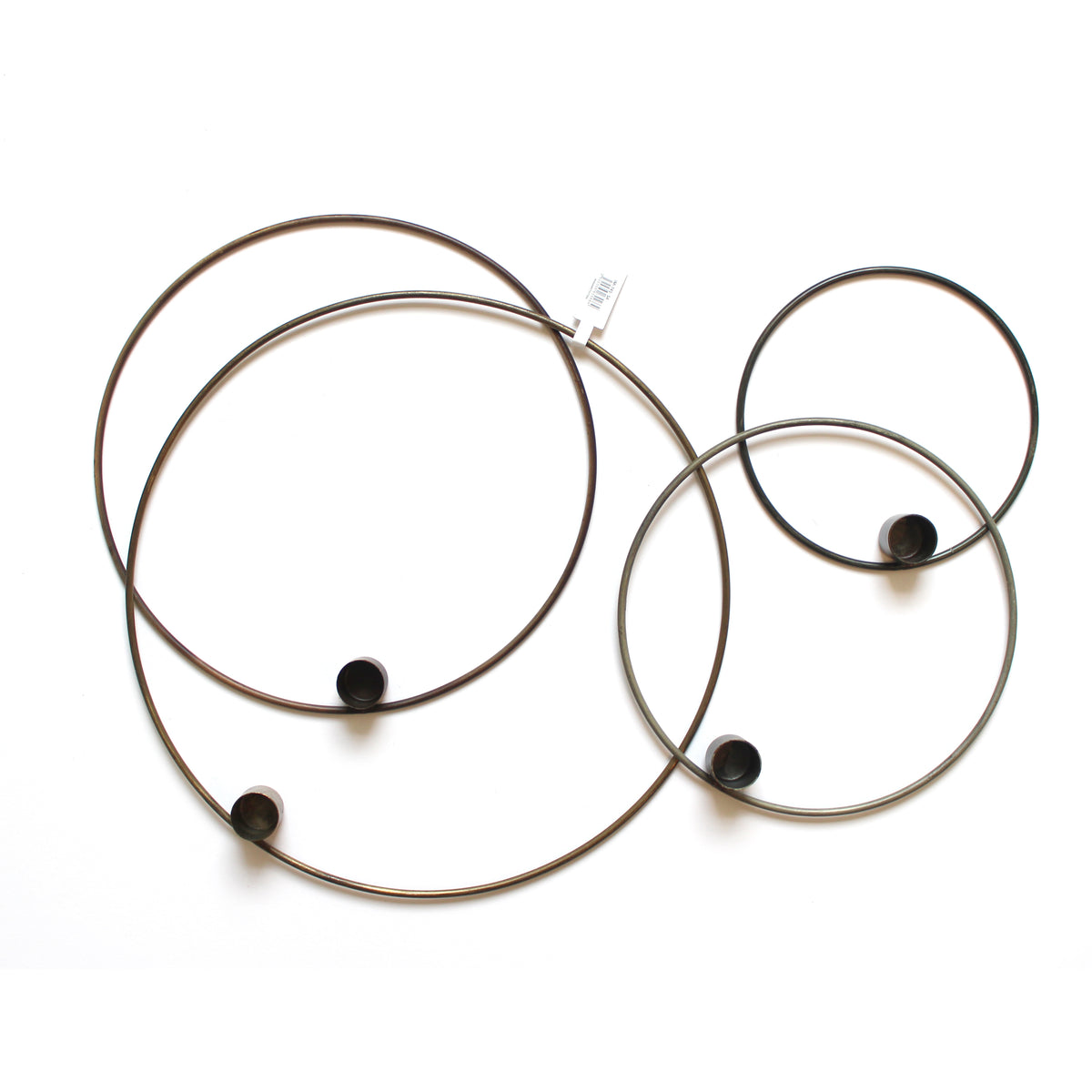 Brass Set of 4 Round Candle Holders