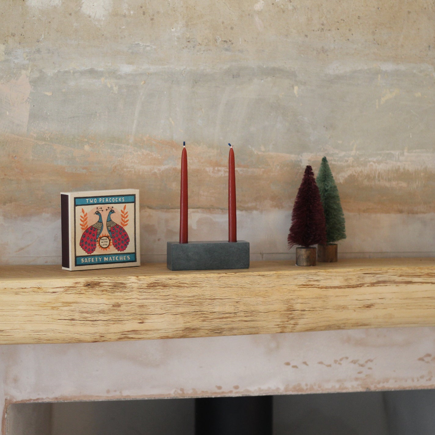 Small 'Ellen' Grey Marble Candlestick Holder