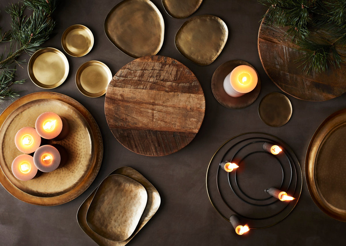Brass Set of 4 Round Candle Holders