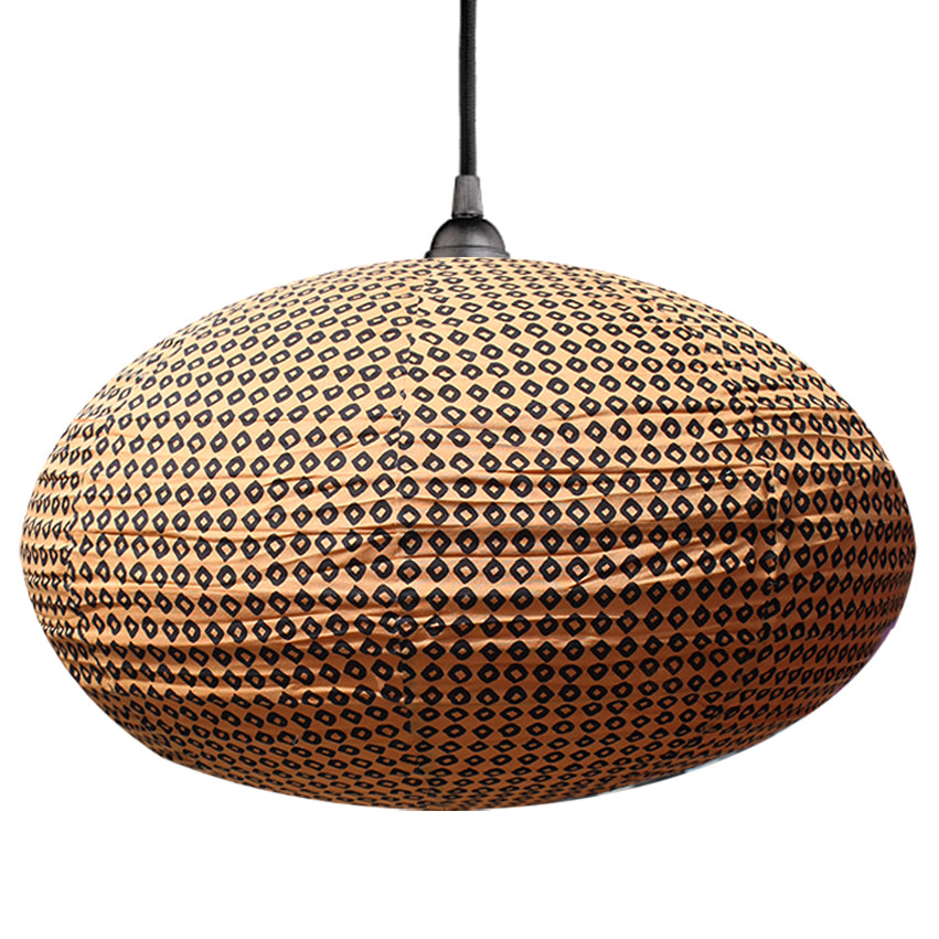 Small 60cm Black & Brown Savanna Togo Cotton Pendant Lampshade