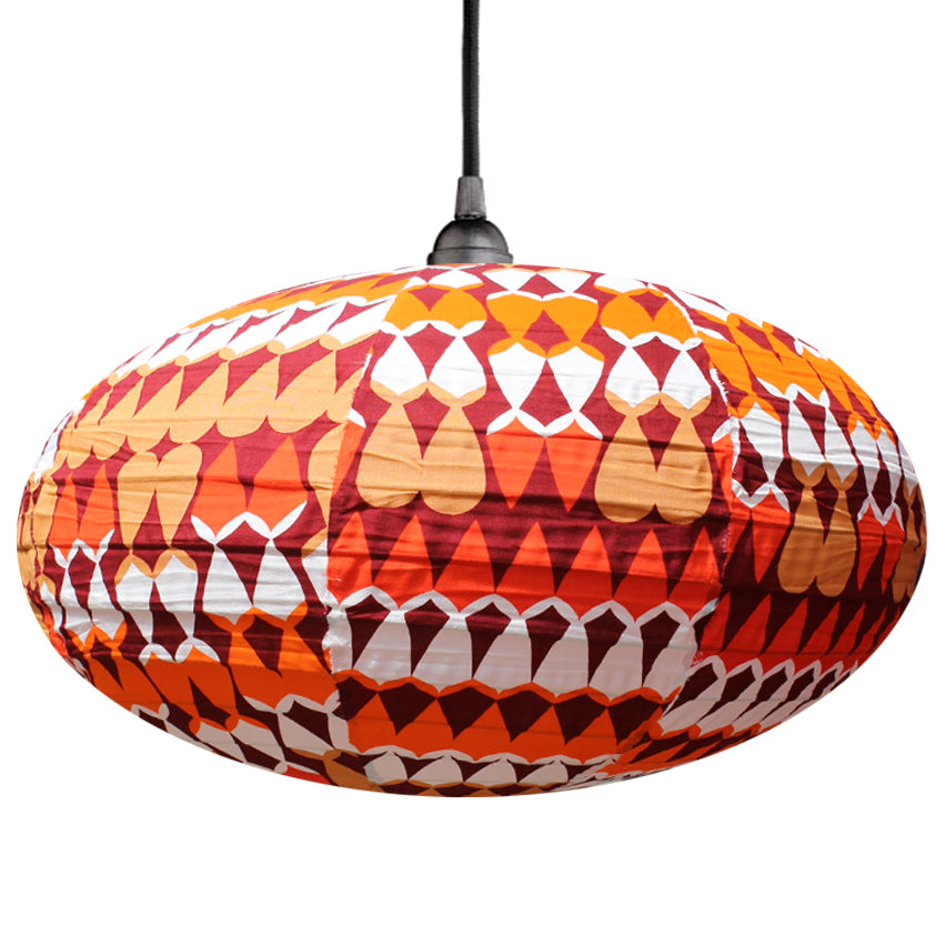 Small 60cm Orange, Toffee & Cream Malibu Cotton Pendant Lampshade