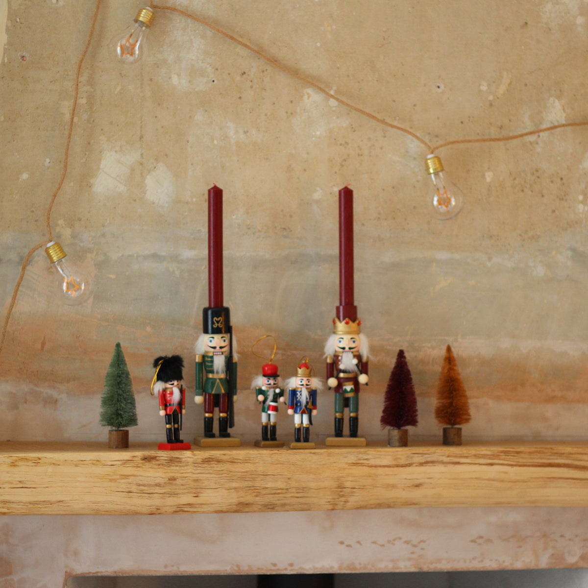 Set Of Two Green Sisal Christmas Tree Decorations