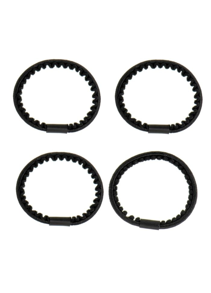 Set Of 4 Black Thin Kknekki Hair Ties