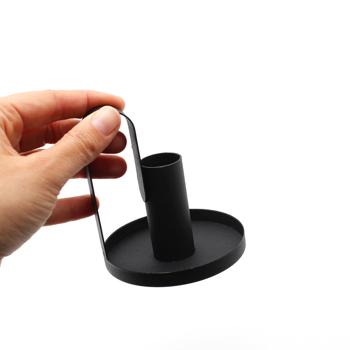 Black Iron Tall Candle Holder