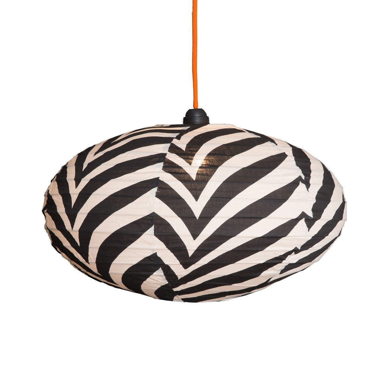 Large 80cm Cream & Black Zebra Cotton Pendant Lampshade