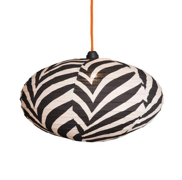 Small 60cm Cream & Black Zebra Cotton Pendant Lampshade