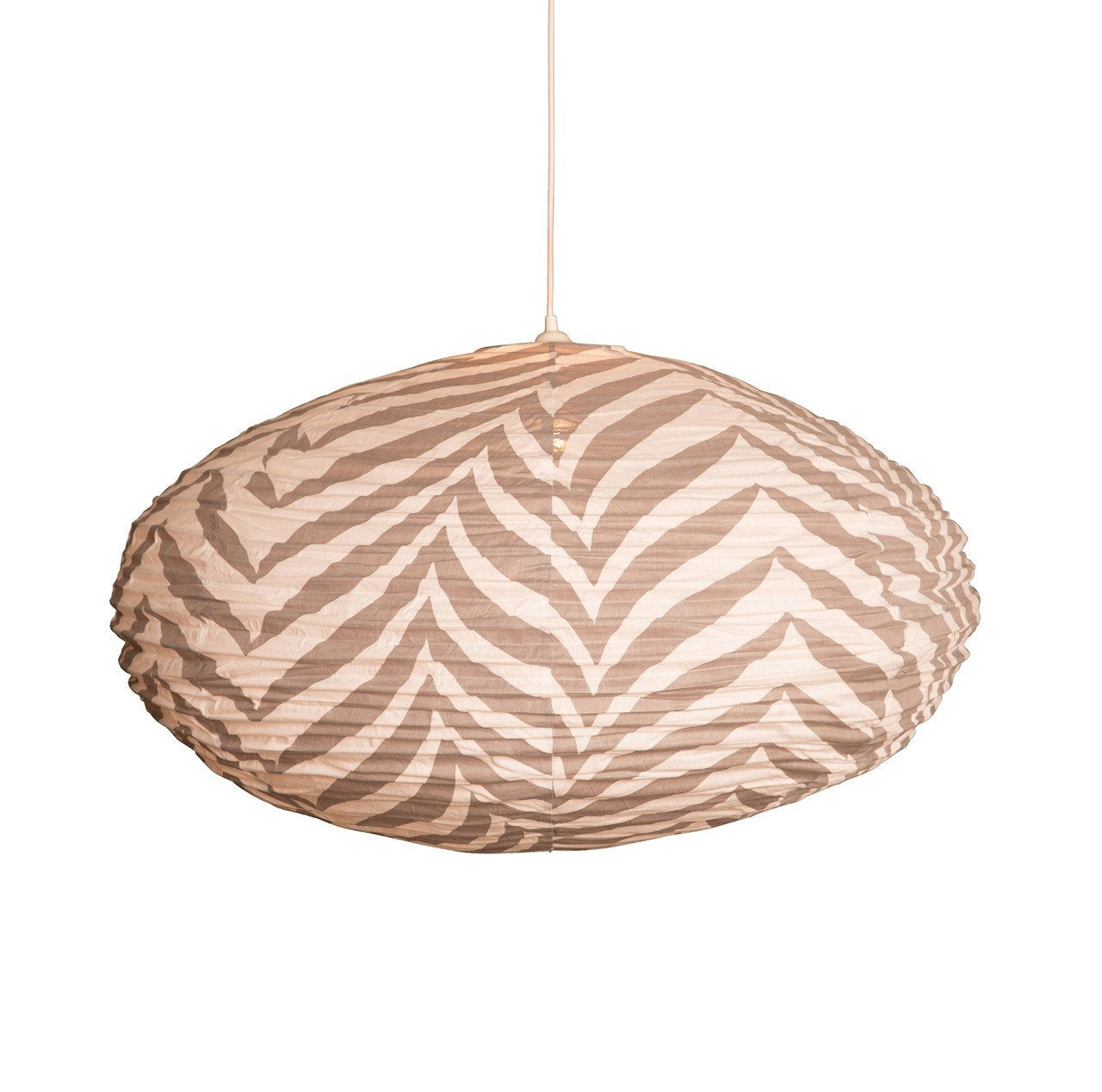 Large 80cm Cream & Grey Zebra Cotton Pendant Lampshade