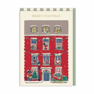 Pack Of 9 Merry Christmas House Christmas Cards