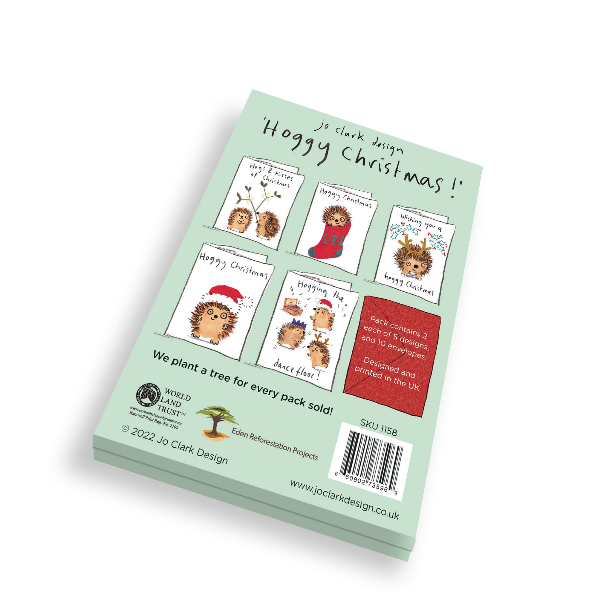 Pack Of Ten Hoggy Christmas Cards
