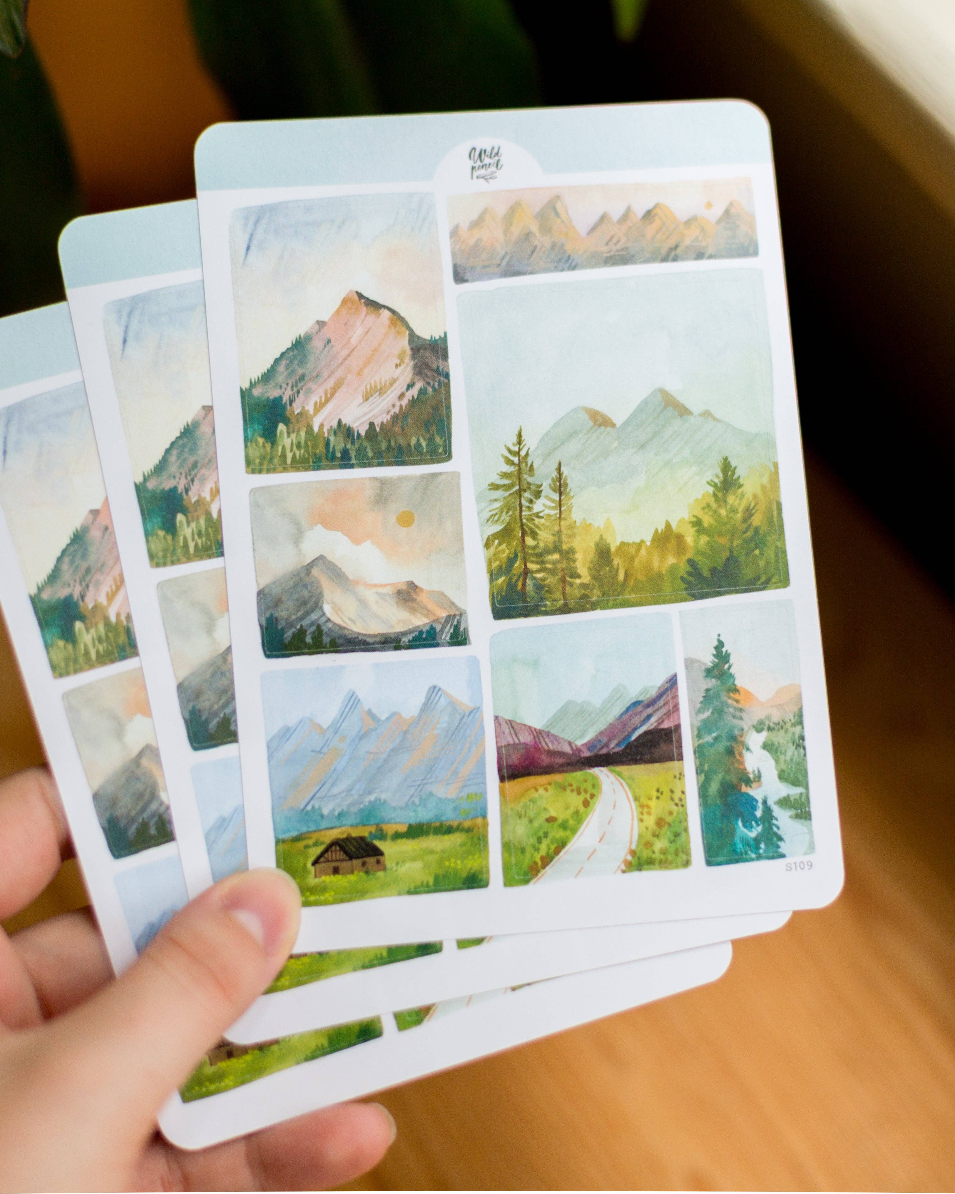 Mountain Landscapes Sticker Sheet