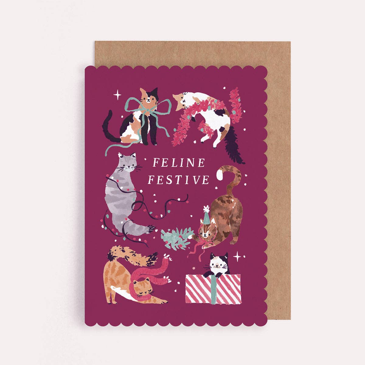 Feline Festive Cats Christmas Card
