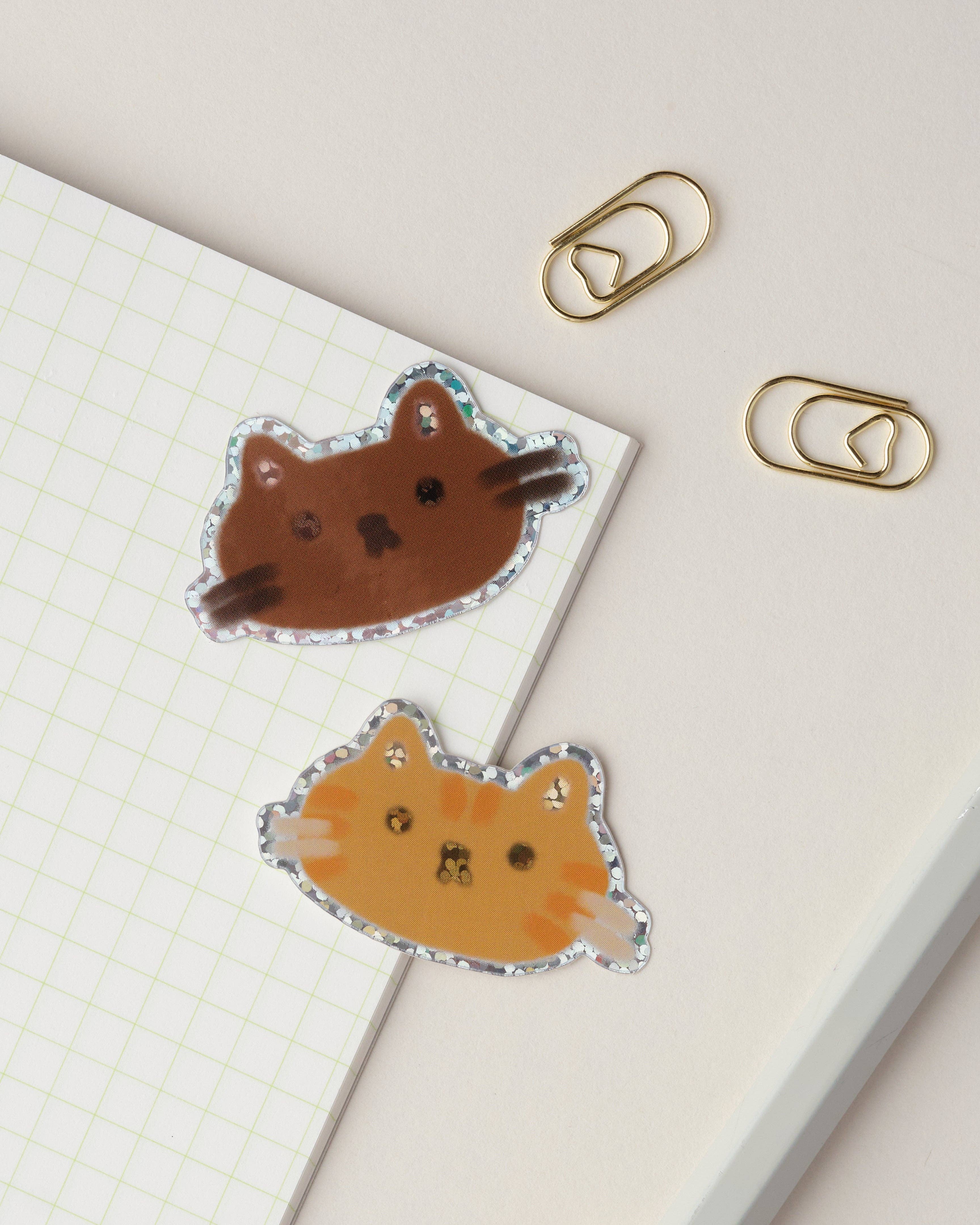 Ginger Cat Holographic Sticker: With Backing Card