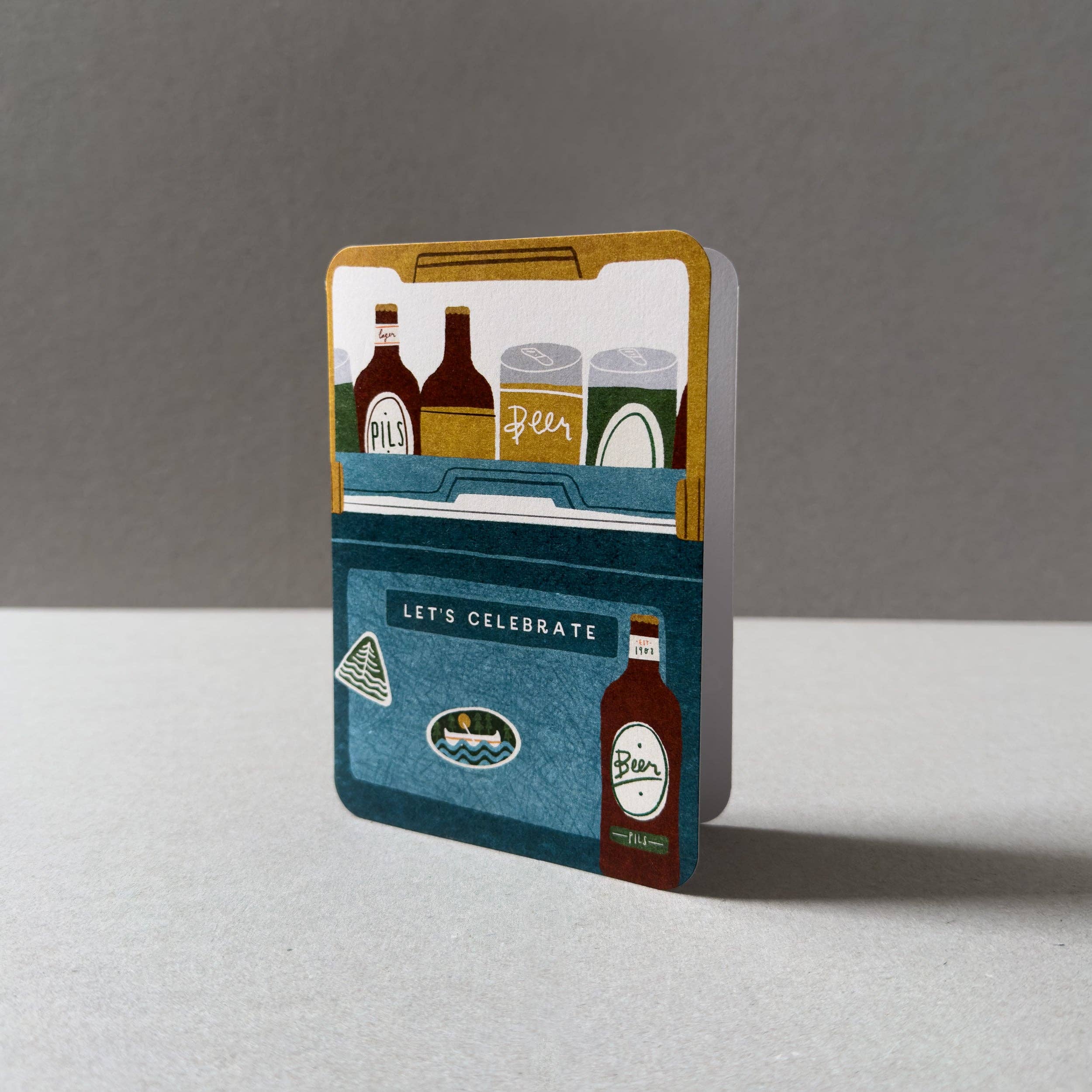 Beer Cooler Greetings Card