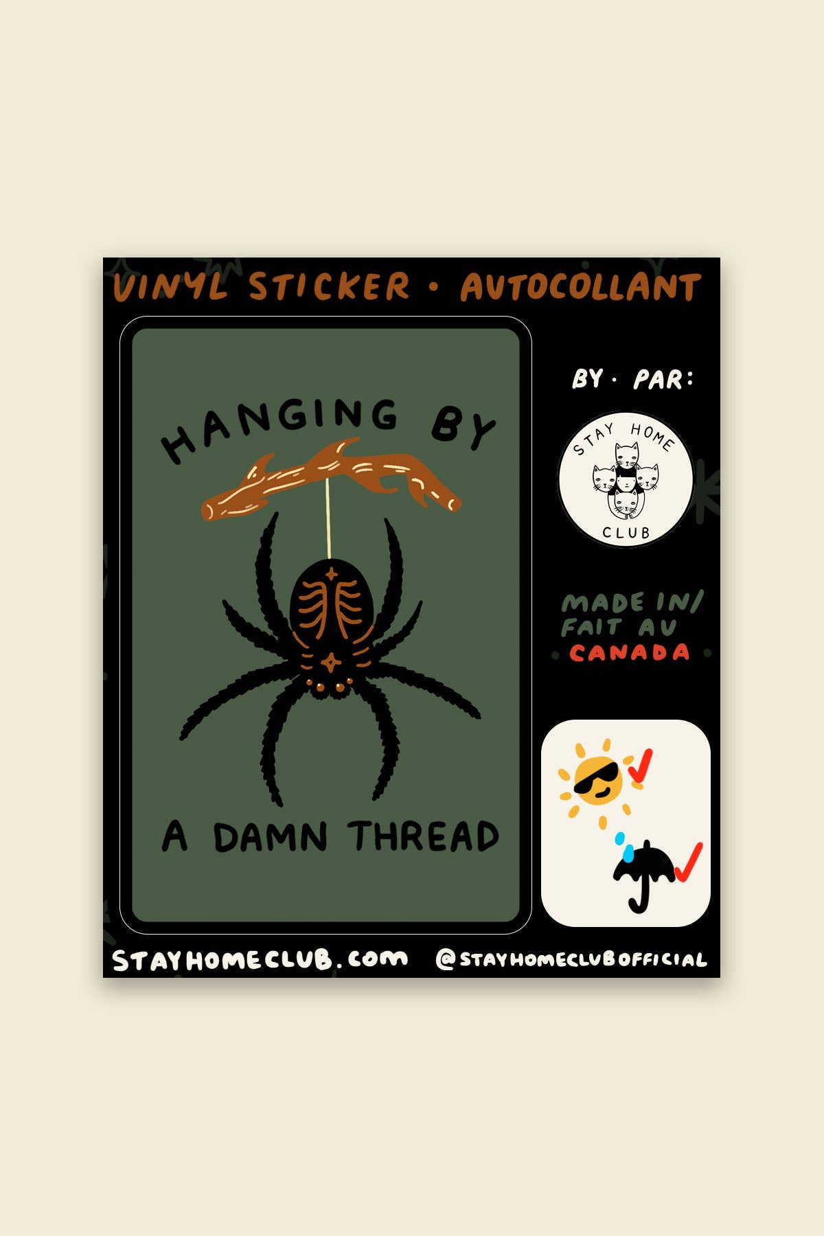 Hanging By A Thread Vinyl Sticker