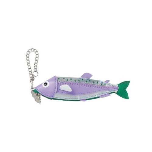 Small Purple Fish Coin Purse Keyring