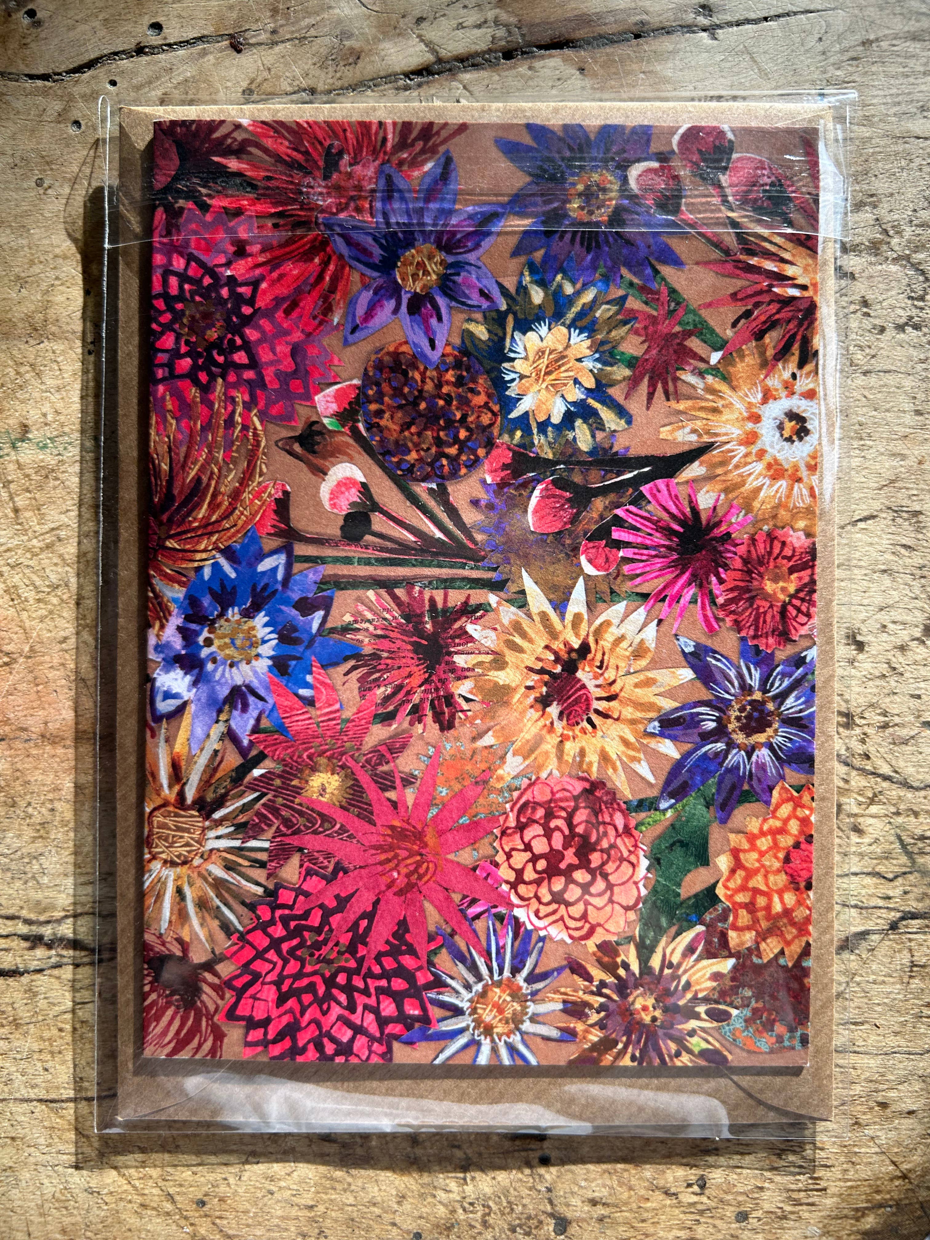 Dazzling Dahlias Laser Cut Birch Plywood Blank Card