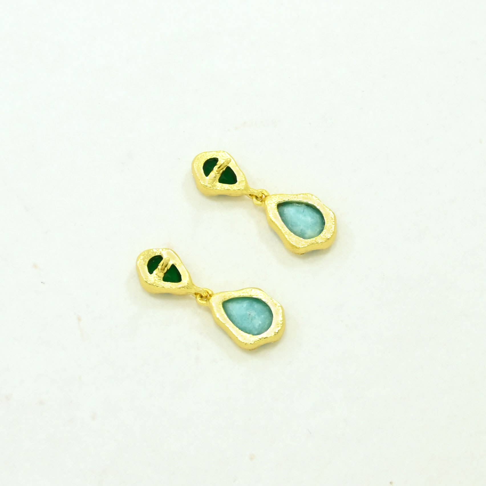 Aveline Stud Earrings - Amazonite & Green Onyx