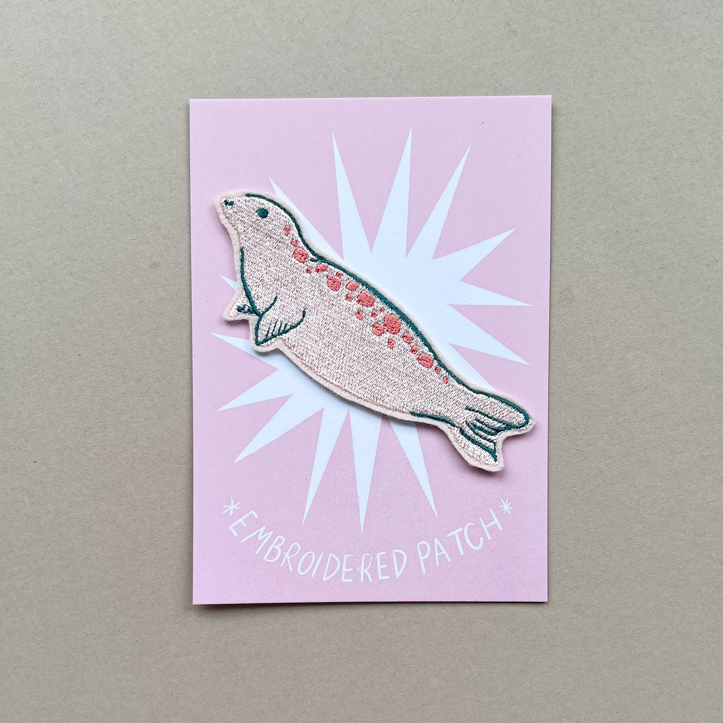 Pink Seal Embroidered Patch