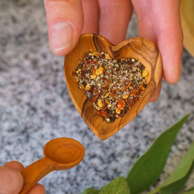 Olive Wood Small Salt Spoon