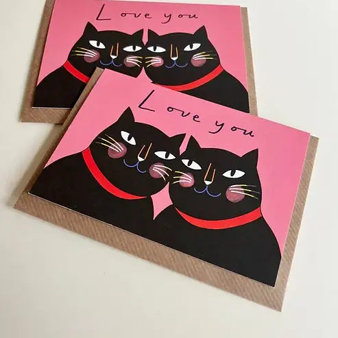 Love You Black Cats Card