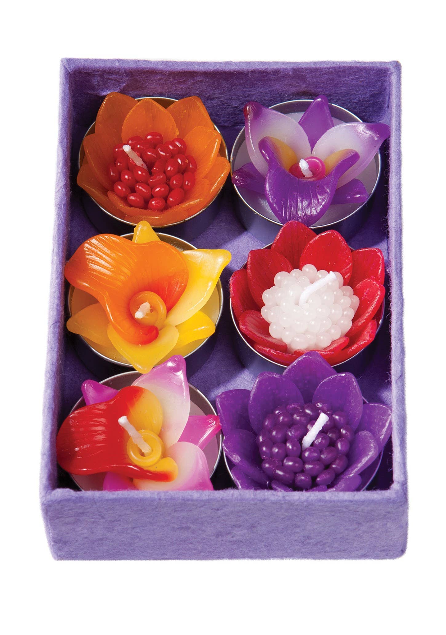 Set Of 6 Scented Orchid Flower Tealights