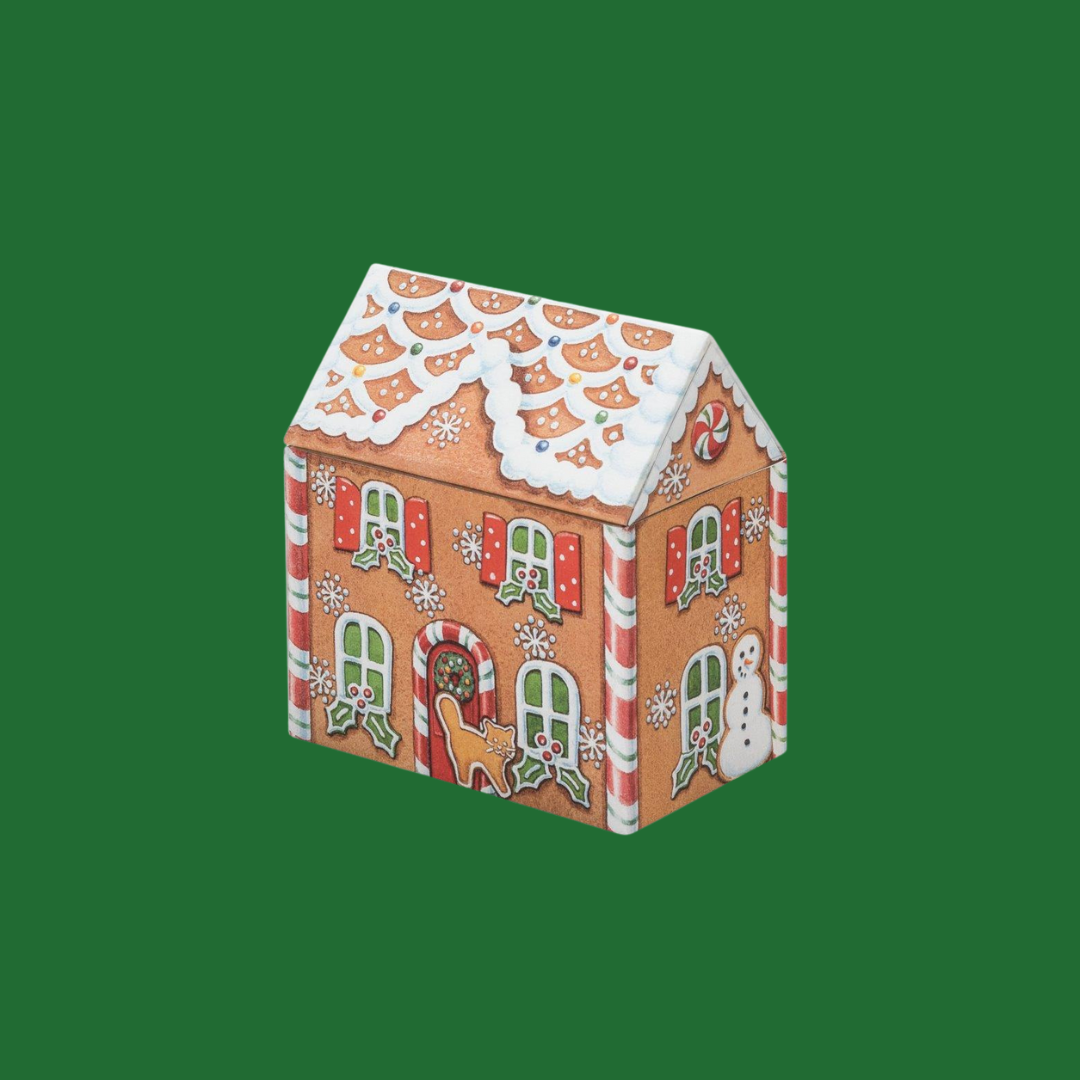 Gingerbread House Tin With Choc Honey Crunch