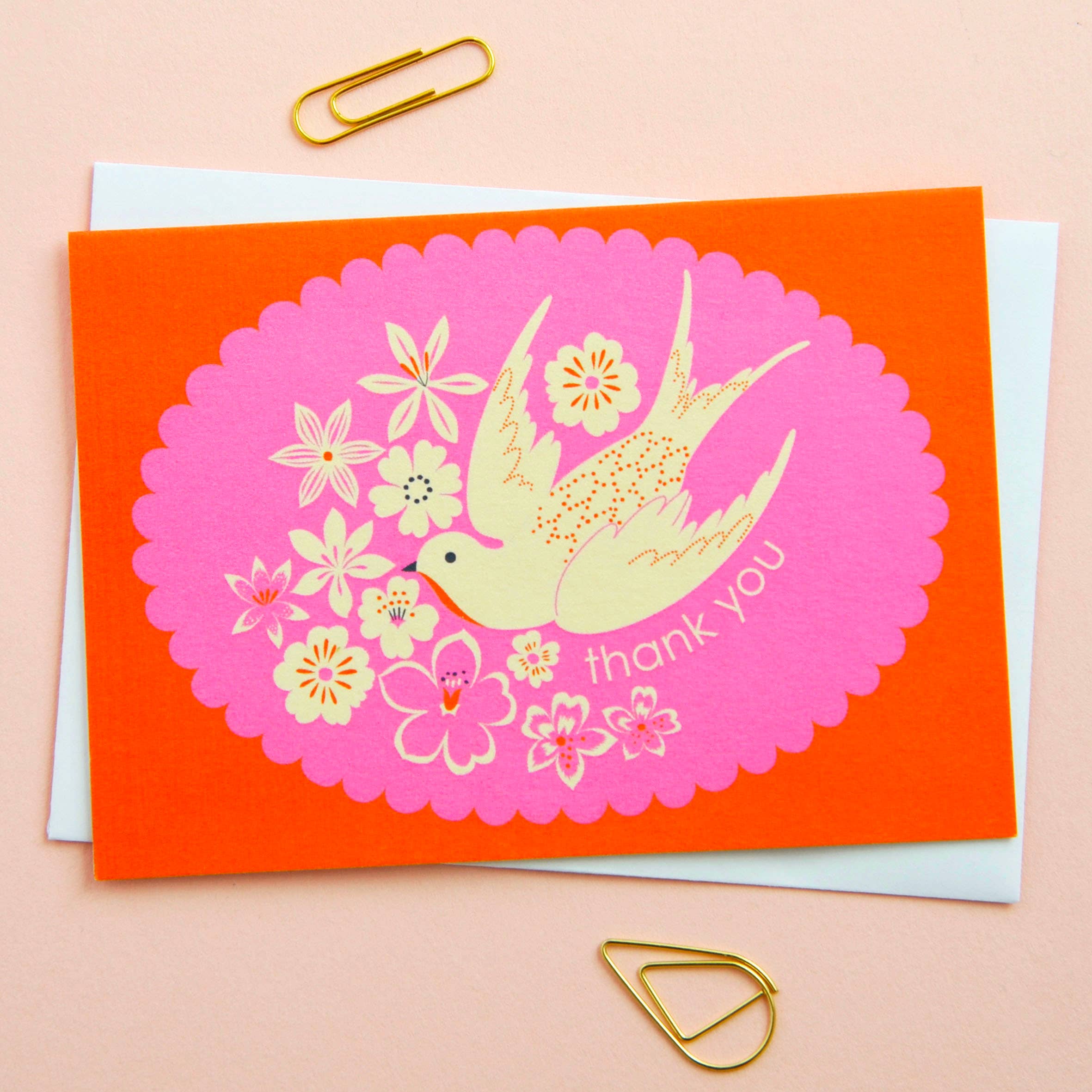 Birds & Borders Thank You Card Notecard set